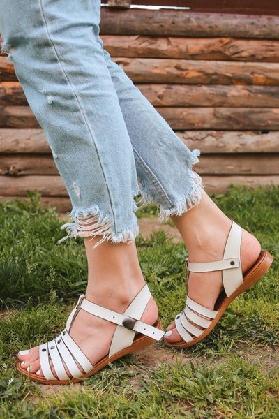 

sandals women's white genuine leather, Black