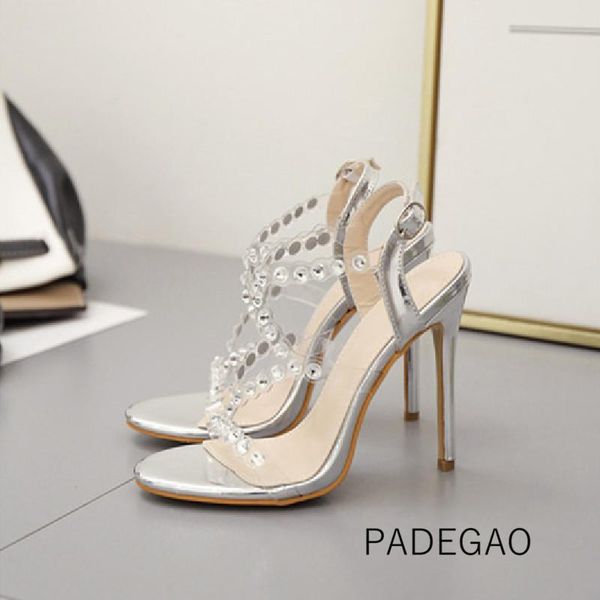 

dress shoes 2021 women sandals silver crystal concise solid high-heeled fashion woman, Black