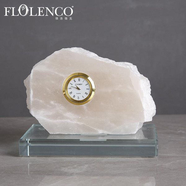 

florence light luxury modern simple natural crystal desk clock desk model room l home furnishings