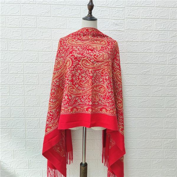 

scarves ethnic stylethick embroidery women muffler pashmina cashmere shawl multi-function lady neckerchief autumn and winter, Blue;gray