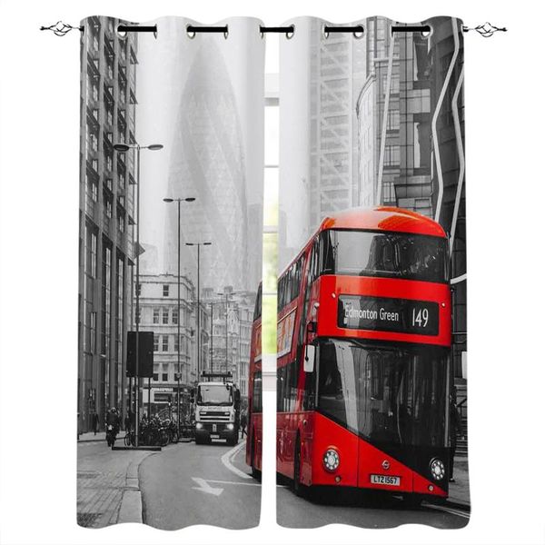 

curtain & drapes london street red bus bedroom modern window for living room decoration curtains home textile