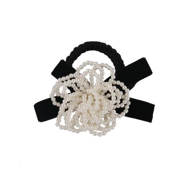 

hair clips & barrettes 2021 japan and south korea net red pearl butterfly knot rope head korean version sweet binding leather band woman, Golden;silver