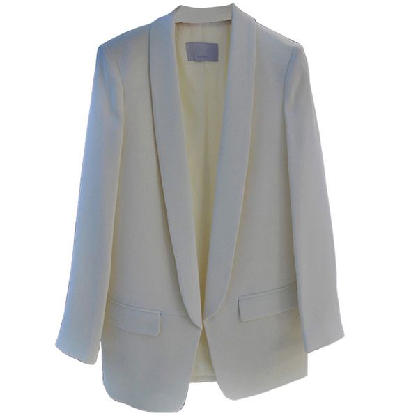 

spring white female jacket in the long section chic black small suit new women's autumn trend wild 91mw, White;black