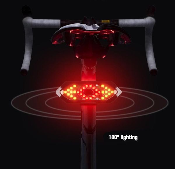 

bike lights smart remote control turn signal usb charging mountain rainproof taillight night riding 32led bicycle horn warning light