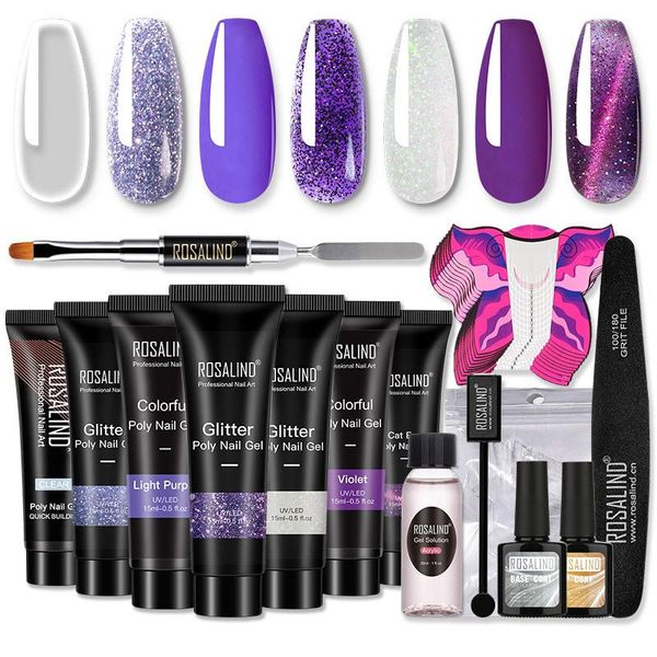 

nail art kits 7-color quick extended glue set beauty uv crystal decoration