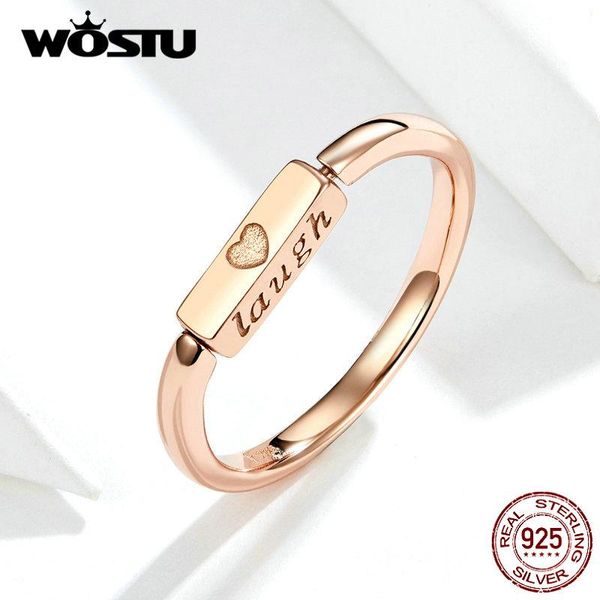 

cluster rings wostu 100% real 925 sterling silver golden color noble refnangle with laugh & love for women jewelry making fir587, Golden;silver