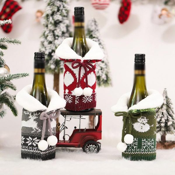

christmas decorations year 2022 gift est wine bottle dust cover noel for home navidad 2021 dinner table decor