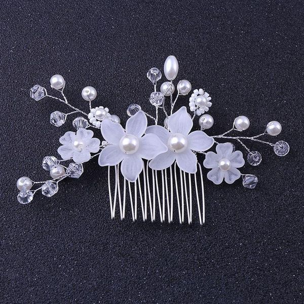 

hair clips & barrettes tangtang bridal accessories handmade simulated pearl beaded headdress comb bijoux crabs for wedding jewelry, Golden;silver