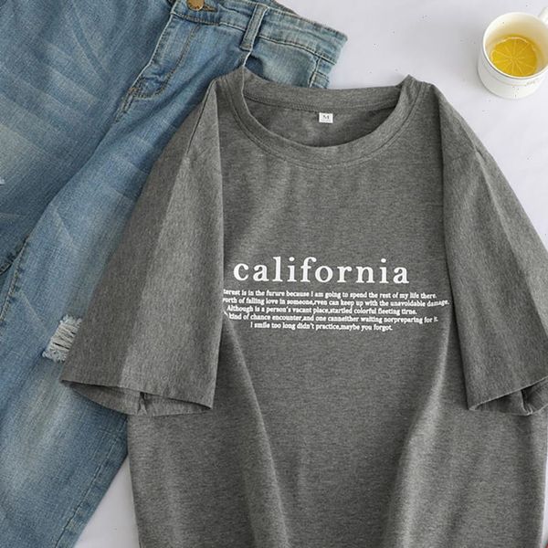 

gray woman t shirt short sleeve t shirt loose aesthetic white shirts women summer black girl red letter print tshirt tee