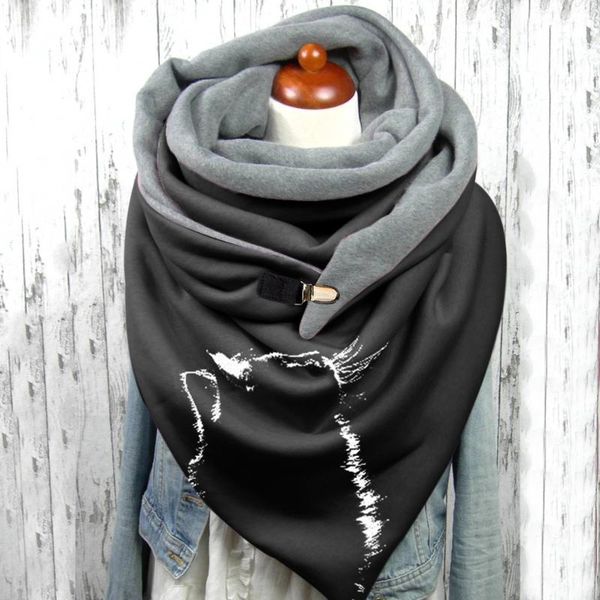 

cycling caps & masks print button soft wrap scarves men women fashion warm winter hiking sports causal shawls mascaras moto #t2g, Black