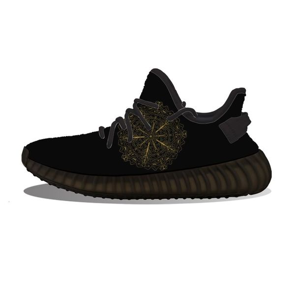 

diy custom gold mandala in black running sho mh printed mens womens trainers outdoor sports sneakers