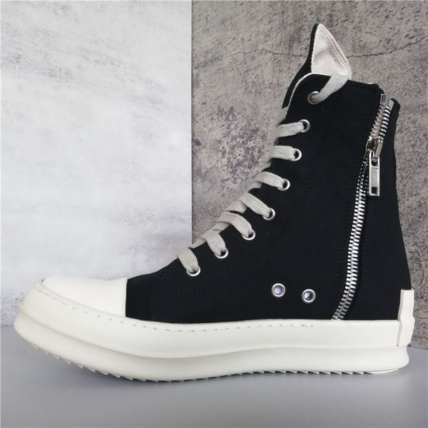 

men canvas boots 2023 breathable high zipper outdoor hiking casual shoes p25d50, Black