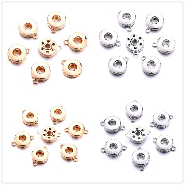 Silber Gold Farbe 12mm Snap Button Charms Anhänger Anhänger Schmuck Machen DIY Halskette Ohrringe Armband Lieferant Großhandel