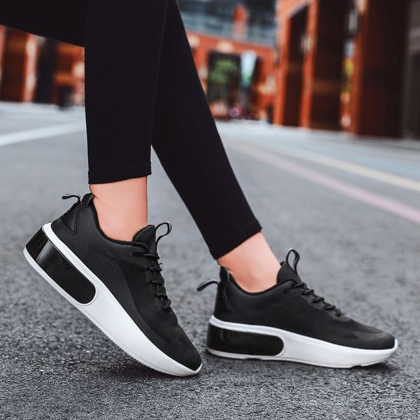 

2021 new womens breathable flat shoes sports shoes casual height increase shoes color matching large size womens 35-42-5