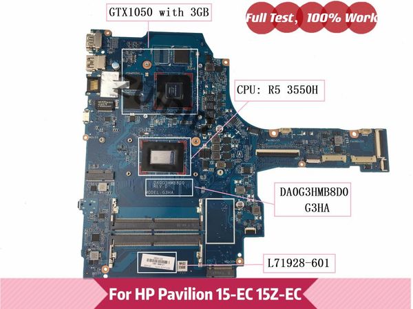 

motherboards l71928-601 for pavilion 15-ec 15z-ec lapmotherboard l71928-501 l71928-001 da0g3hmb8d0 g3ha with r5 3550h cpu gtx1050/3gb