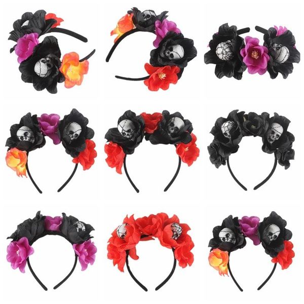 

hair clips & barrettes party foam skele band halloween black imitation flower head buckle, Golden;silver