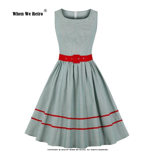 

casual dresses cotton dress for women 2021 vd2059 sleeveless robe femme light blue striped vintage summer vestidos, Black;gray