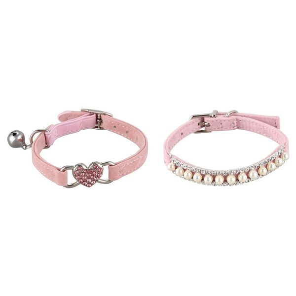 

dog collars & leashes 2 pcs collar for dogs cats pet leads accessories pink, s m