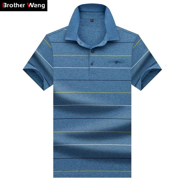 

2021 brand men's business shirt summer new style fashion casual stripe cotton short sleeve polo zmyr, White;black