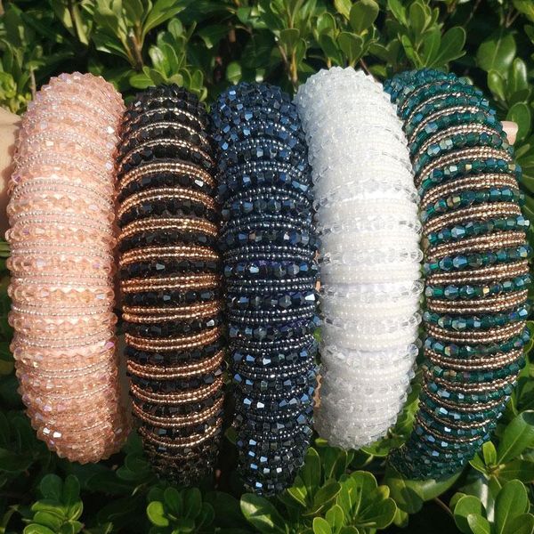 

neck ties full crystal luxury hair accessories hairbands sparkly padded rhinestones headbands headdress black white pink women headband, Blue;purple