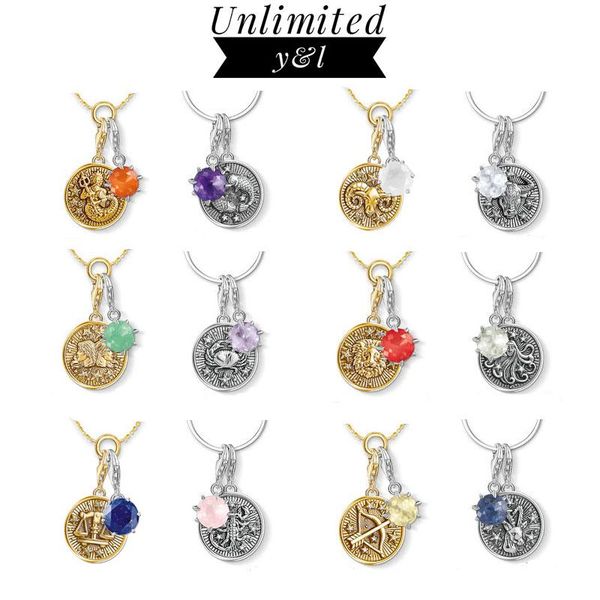 

pendant necklaces charm necklaces12 constellation star zodiac sign months birthstone 925 sterling silver jewelry accessories birthday gift