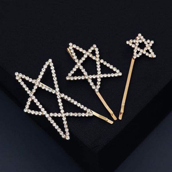 

hair clips & barrettes 2021 luxury fashion star metal clip pearl hairpins barrette women girls pin jewelry accessories headress, Golden;silver