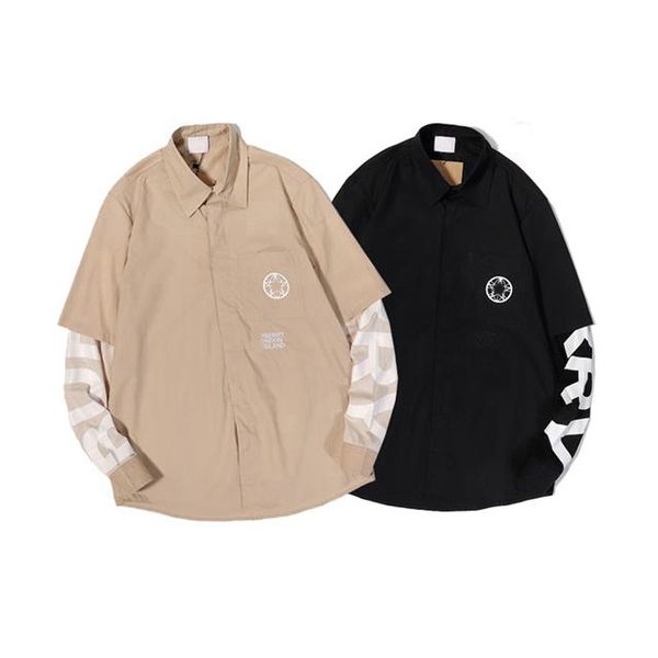 

2021 men fashion casual long sleeved printed shirt slim fit male social business dress brand clothing soft comfortablem-3xl#27, White;black