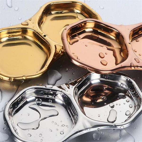 

dishes & plates 304 stainless steel kitchen lattice seasoning small dish of soy sauce japanese trays tableware vinegar snack plate