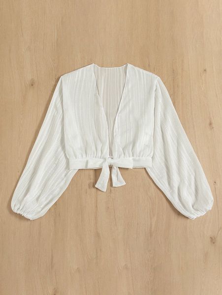 

chiffon knot kimono m3mw#, White;black
