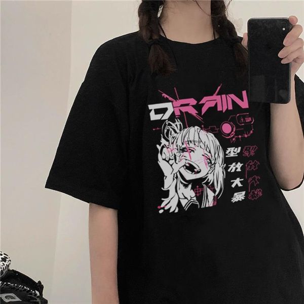 

cartoon japanese anime harajuku kawaii men t shirt and womens streetwear punk summer short sleeve hip hop chic loose plus, White;black