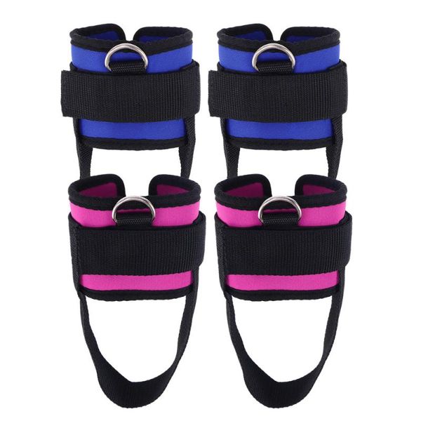 

ankle support 2pcs strap padded d-ring cuffs for gym workouts cable machines buand leg weights exercises (rosy), Blue;black
