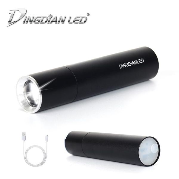 

zoomable portable led tactical usb rechargeable multifunction powerbank feature camping light dc5v 3w torch light
