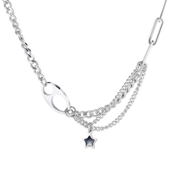 

pendant necklaces xukim little star titanium steel necklace women, Silver