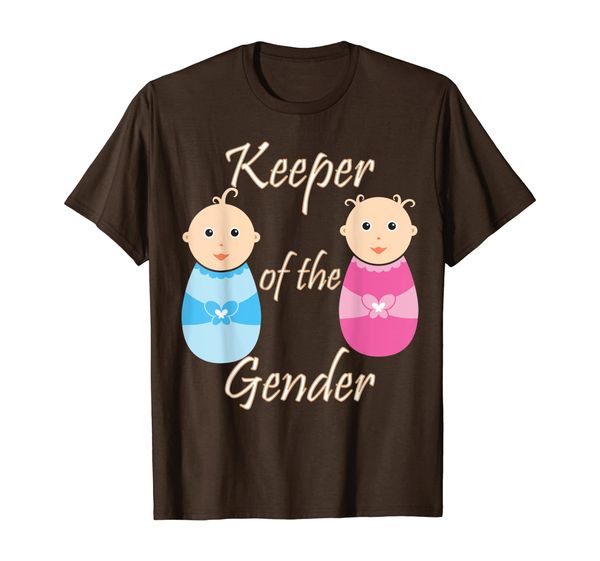 

keeper of the gender reveal party baby announcement t-shirt, White;black