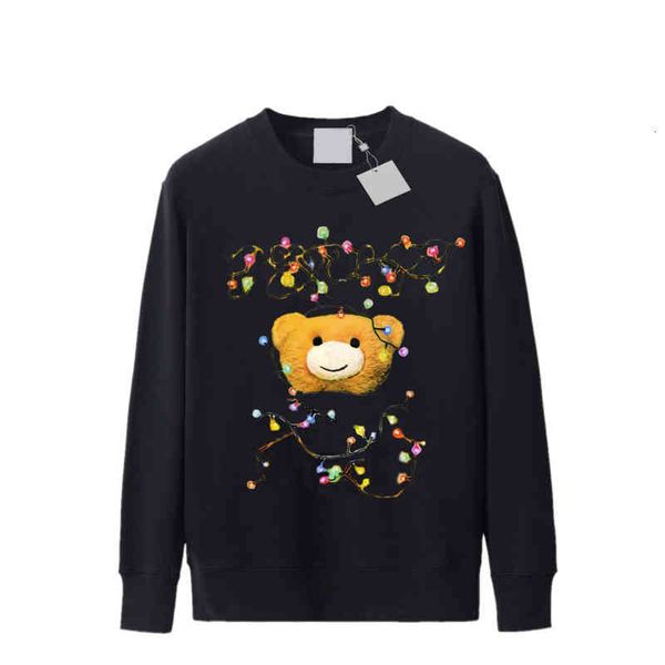 

men's hoodies & sweatshirts fashion classics bear print women 21ss casual loose couple pullover hip hop outfit outdoor sport hoodie oz6, Black