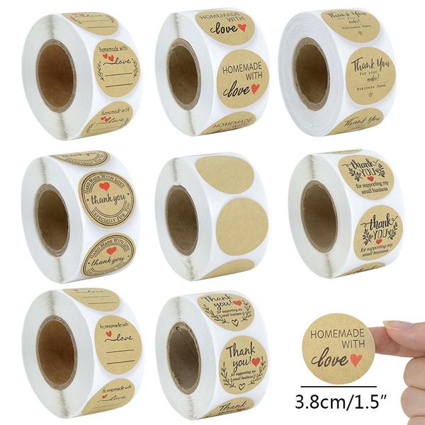

gift wrap 500pcs thank you stickers vintage kraft paper sticker scrapbook package adhesive handmade seal labels for wedding festival party