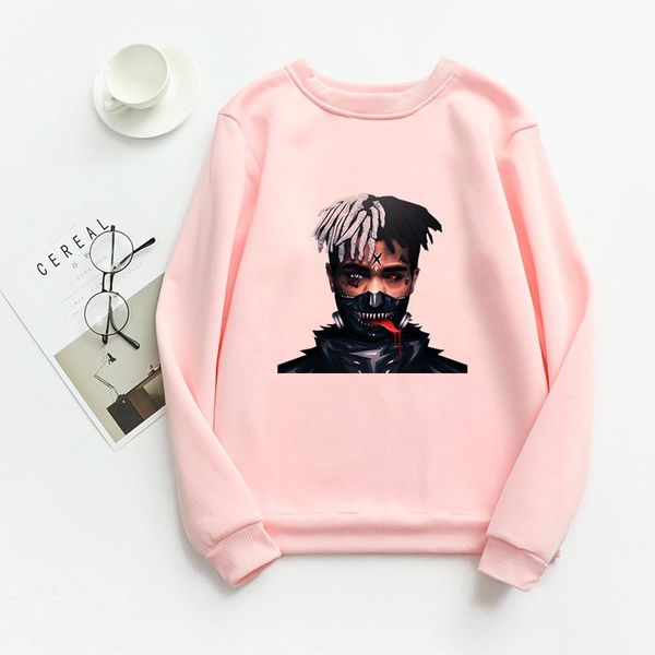 

women's hoodies & sweatshirts xxxtentacion smoking shout women pullover casual harajuku punk style gothic streetwear fashion printed s, Black