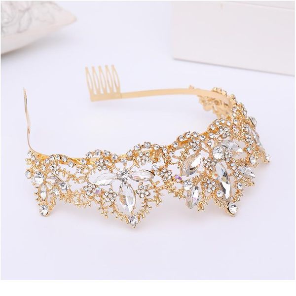 

2020 wedding crown tiara crystal diadema bridal headpiece tiaras and crowns gold bride hair jewelry wedding hair acc jlldjd, Silver