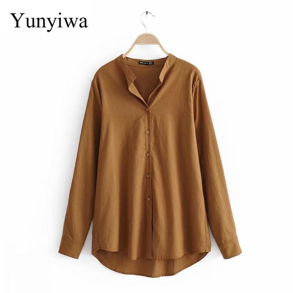 

women's blouses & shirts 2021 french style women stand collar solid casual business blouse long sleeve office wear blusas chic, White