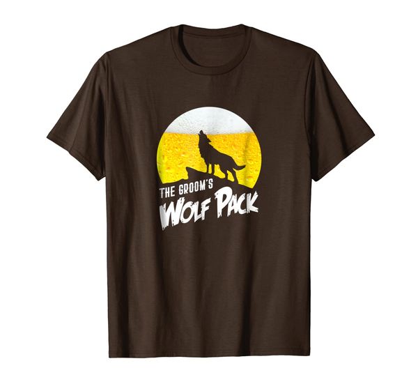 

mens the grooms wolf pack-bachelor party groom squad t shirt, White;black