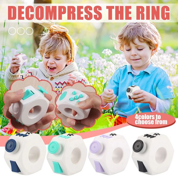 

relief stress anxiety ring fidget toys for roller fingertip toy children finger spinner magic rings kids