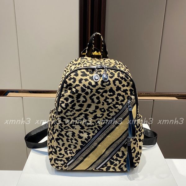 

designer leopard print backpacks fashion 2022 woman backpack luxury man travel bag size 28 34cm