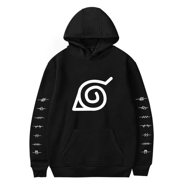 

mens designer t shirts anime sweatshirt uzumaki akatsuki sakura kakashi sasuke hoodie hip hop fashion sweatshirts boy/girls couples hoody cl, Black