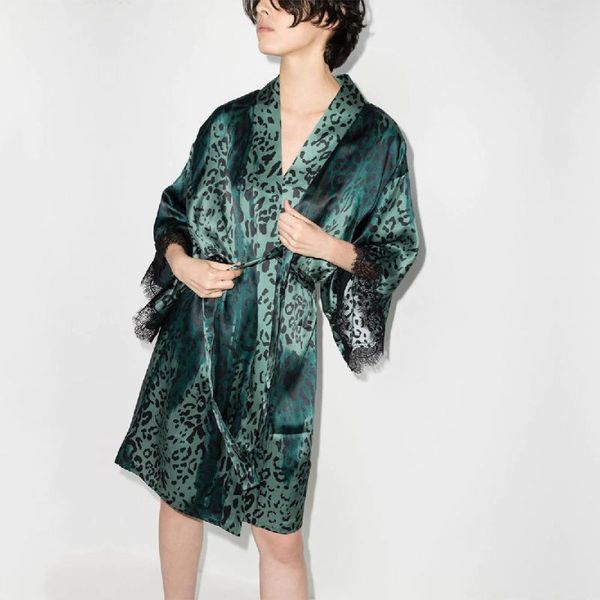 

women's swimwear 2021 boho leopard printed chiffon bikini cover-ups plus size beach wear kimono dress women summer swimsuit cover up a8, White;black