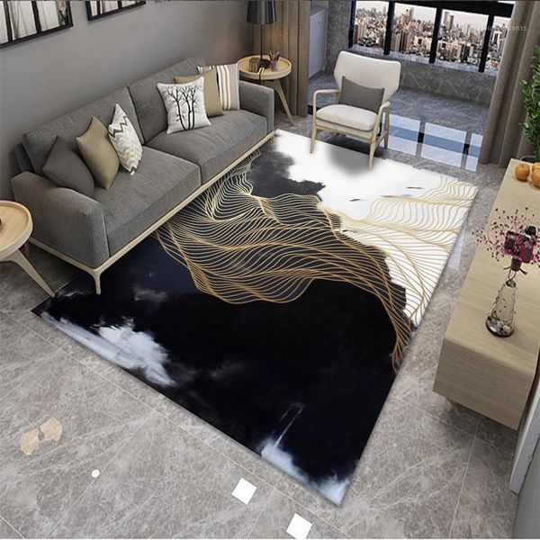 

nordic 3d marble pattern carpets soft flannel area rugs parlor table anti-slip bedroom bedside mat living room large carpet1