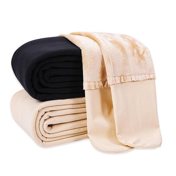 

women's leggings lzyvoo winter warm for women high waist velvet pantyhose legging solid plus size xs- stretch, Black