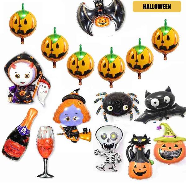 

champagne bottle goblet aluminum film halloween party decoration hanging pumpkin balloon