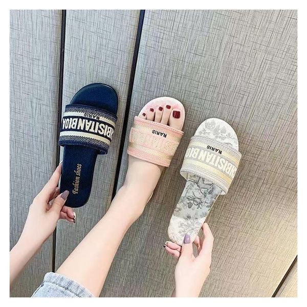 

slippers 2021 ladies casual comfortable a variety of colors non-slip flat shoes, Black