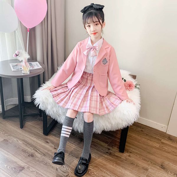 

2021 huzhou zhili spring girls' new zhongda children's jk uniform suit, White