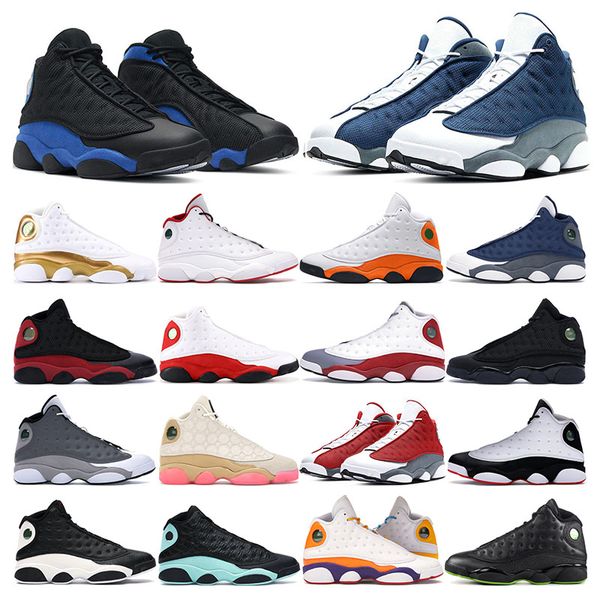 

jumpman 13 basketball shoes 13s mens red flint hyper royal black cat bred chicago playground men trainers outdoor sports shoes 7-13